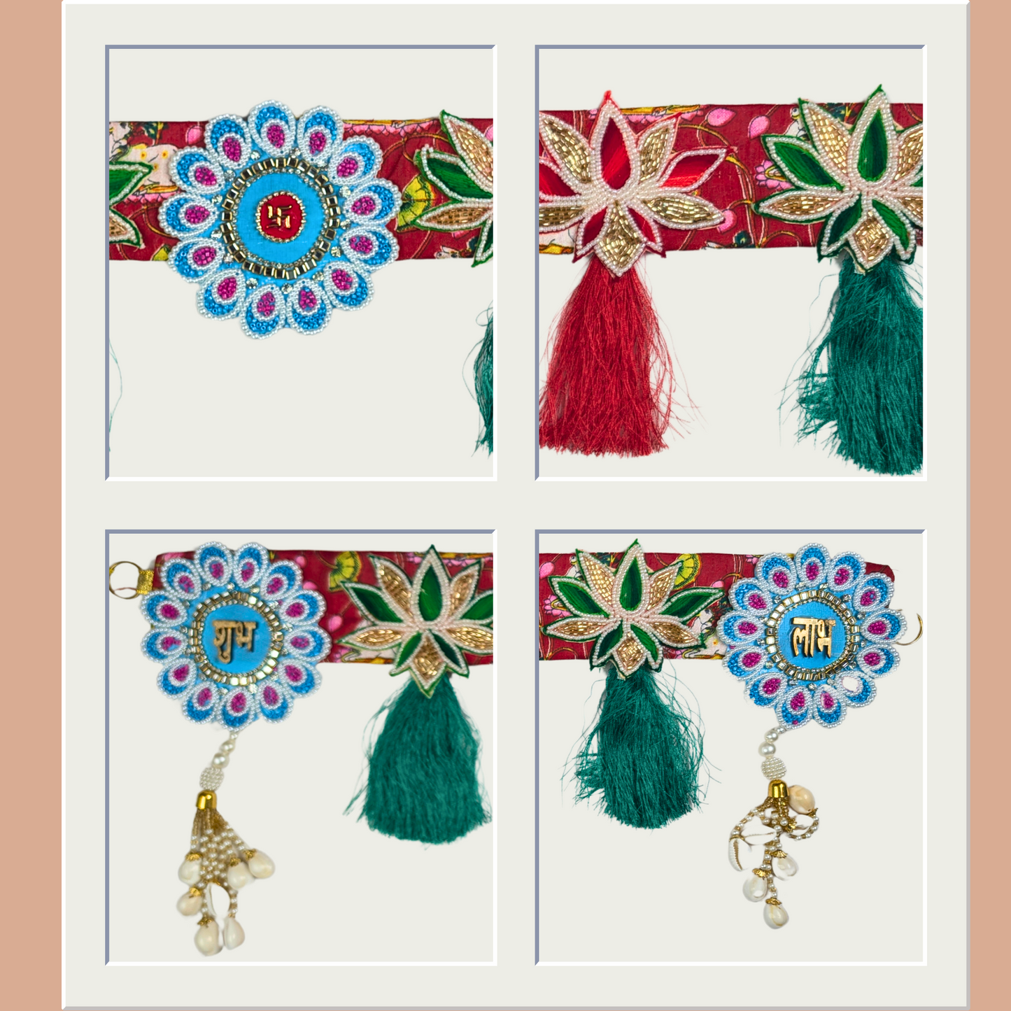 Elegant Festive Toran with Floral Motifs and Tassels