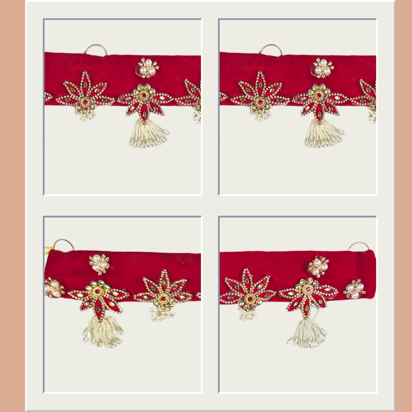 Traditional Red Toran with Elegant Beaded Accents