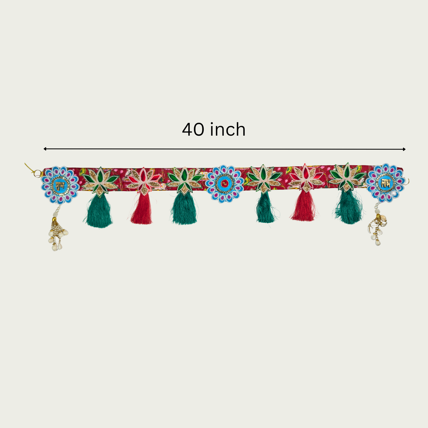 Elegant Festive Toran with Floral Motifs and Tassels