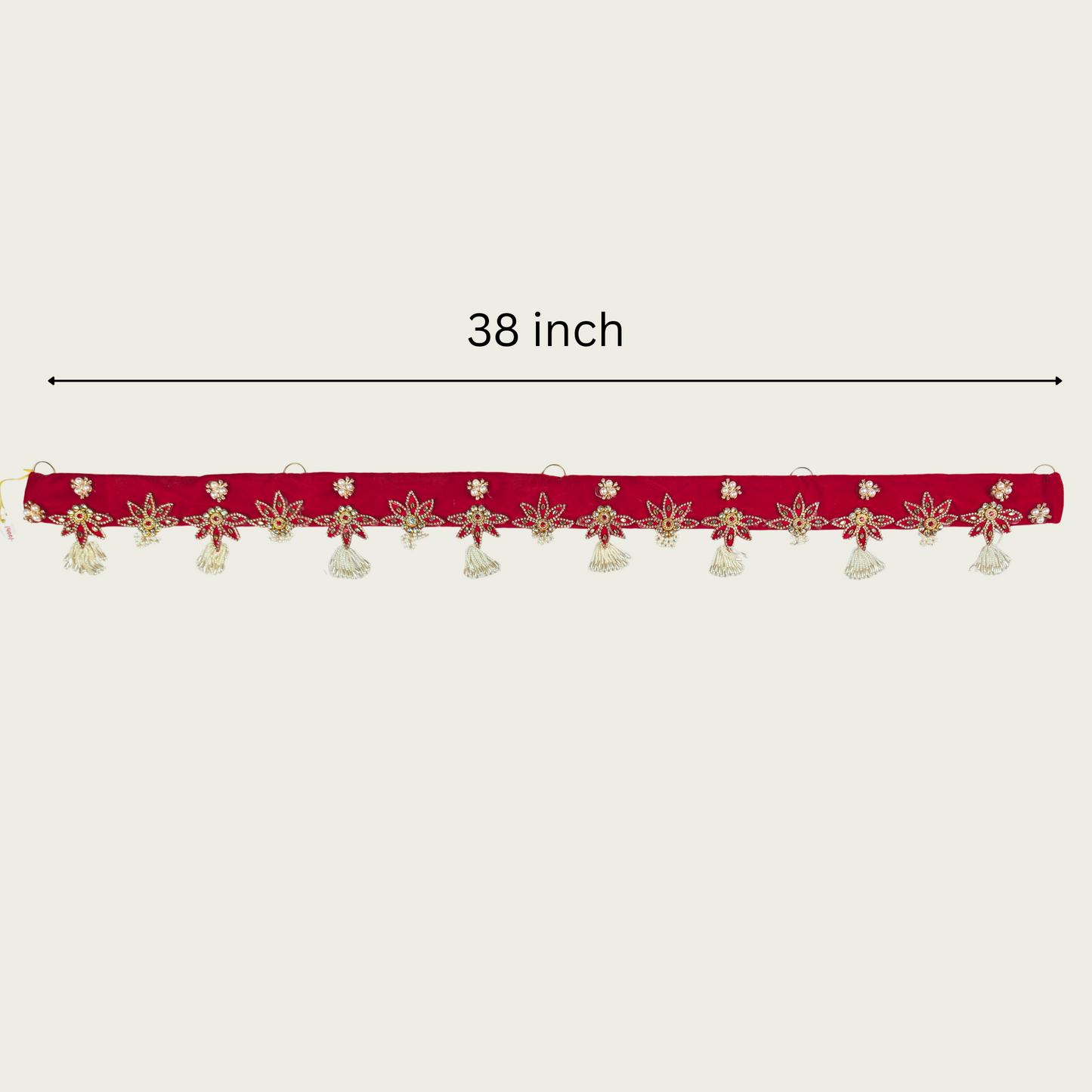 Traditional Red Toran with Elegant Beaded Accents