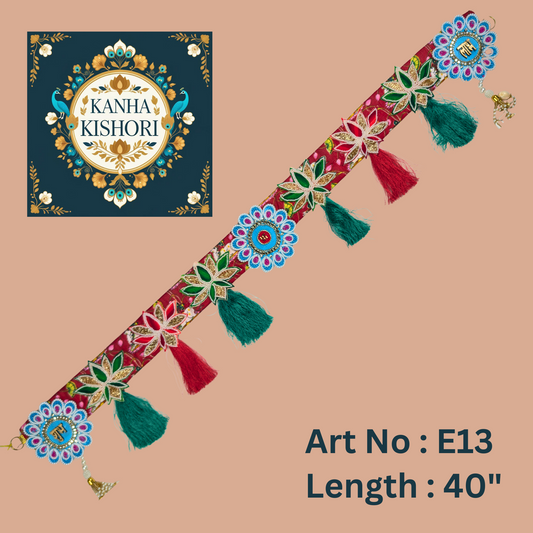 Elegant Festive Toran with Floral Motifs and Tassels
