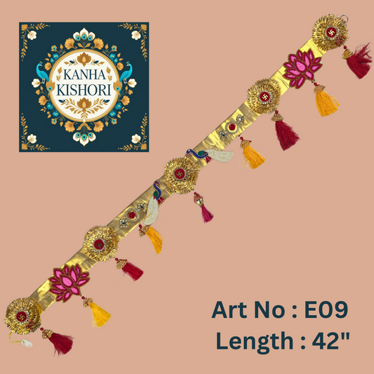 Decorative Traditional Toran with Embellishments and Tassels