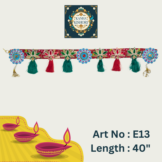 Elegant Festive Toran with Floral Motifs and Tassels