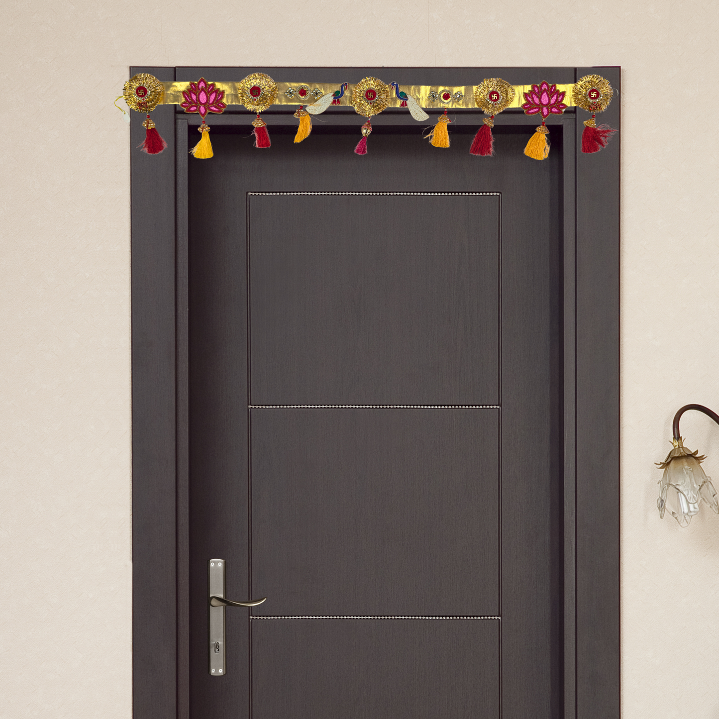 Decorative Traditional Toran with Embellishments and Tassels